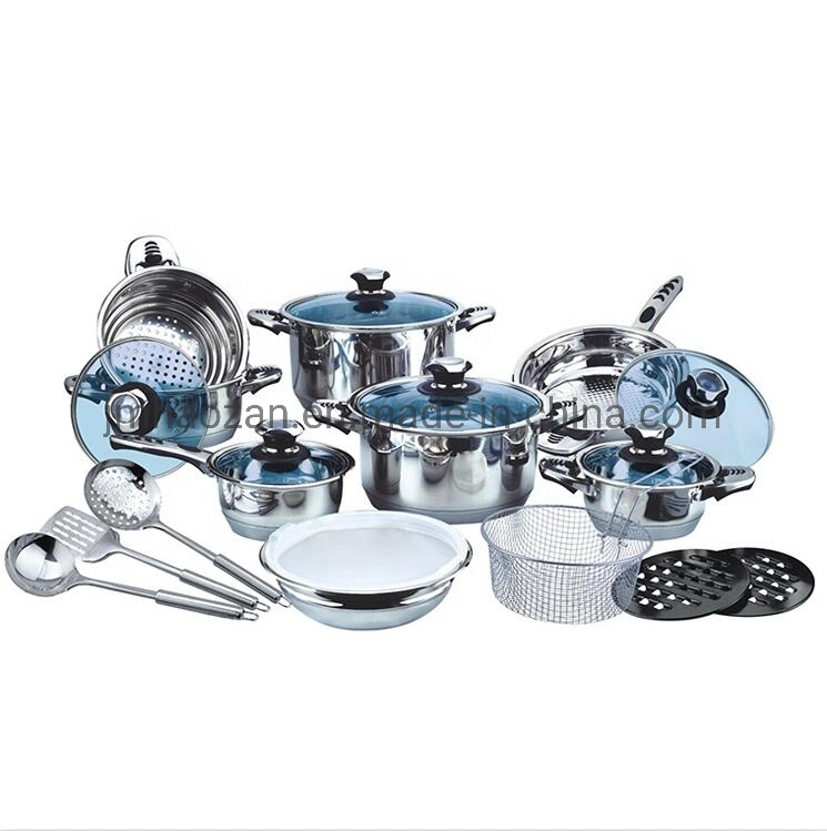 Technique Tri Ply Stainless Steel 16PCS Wide Edge Cookware Set Luxury Series